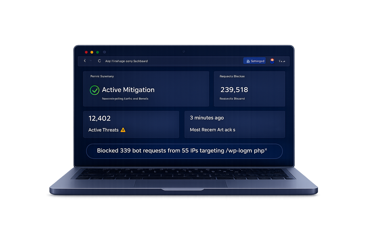 FirePhage dashboard preview on laptop